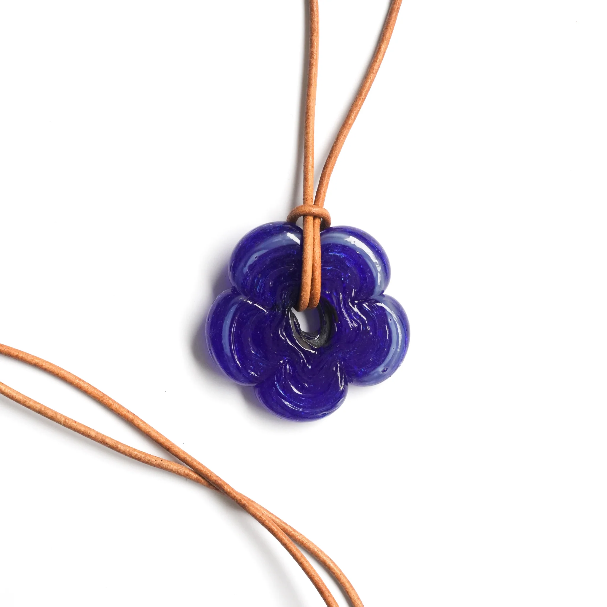 Dark Blue Flower Necklace - Image 3