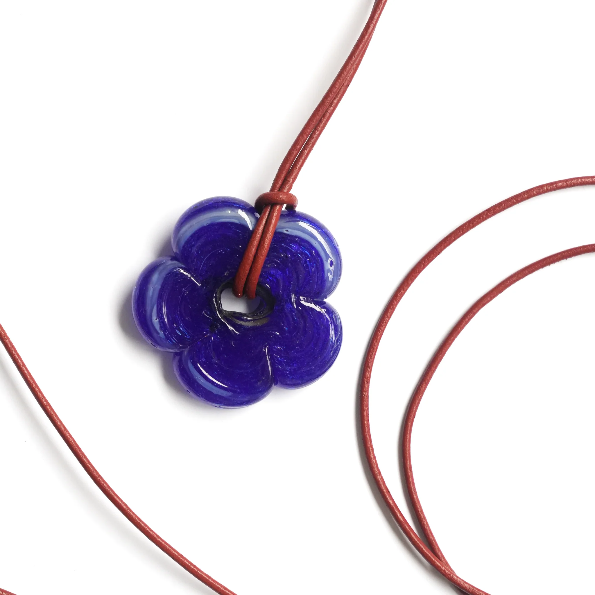 Dark Blue Flower Necklace - Image 4