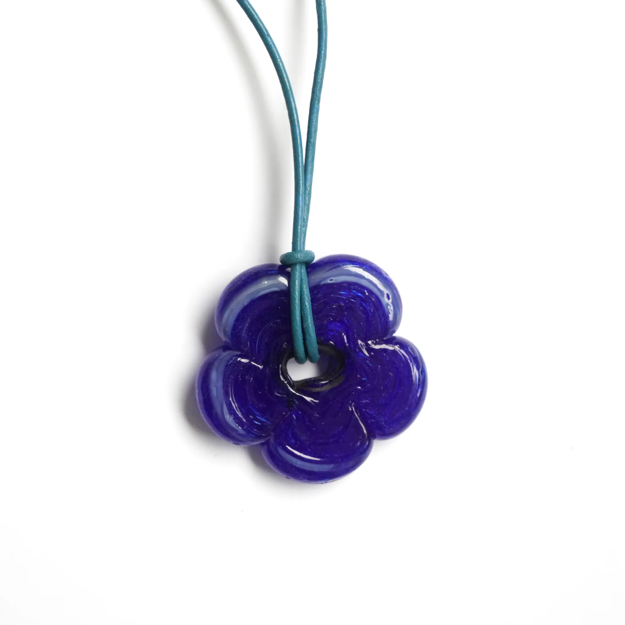 Dark Blue Flower Necklace - Image 5