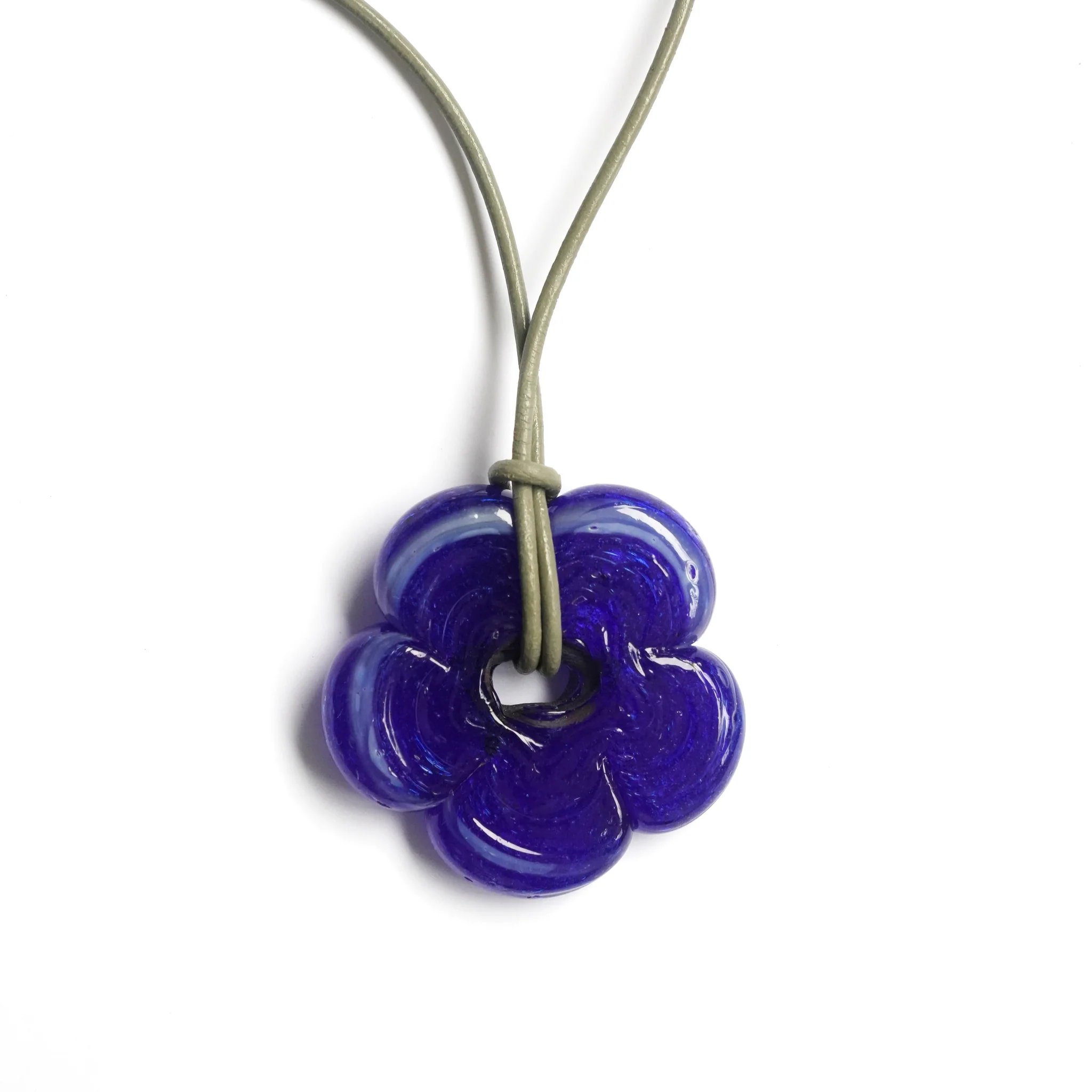 Dark Blue Flower Necklace - Image 7