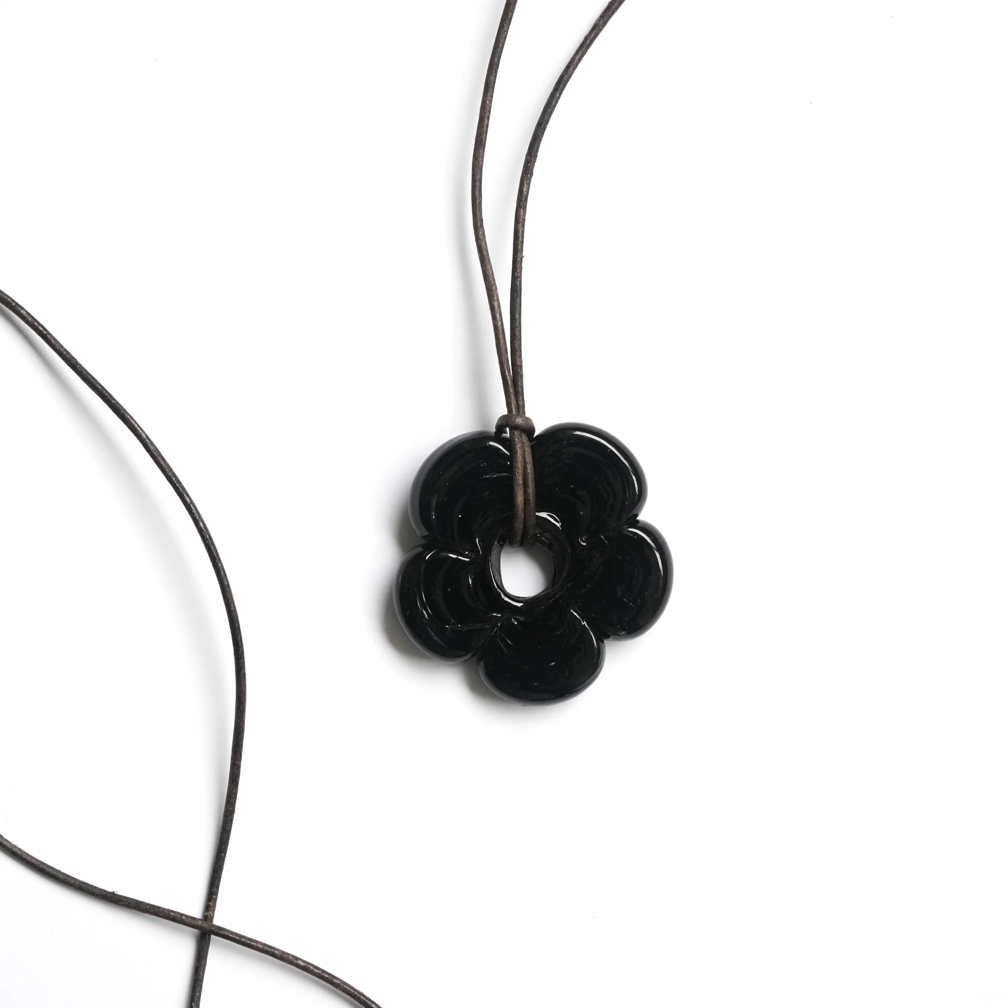 Black Flower Necklace - Image 5