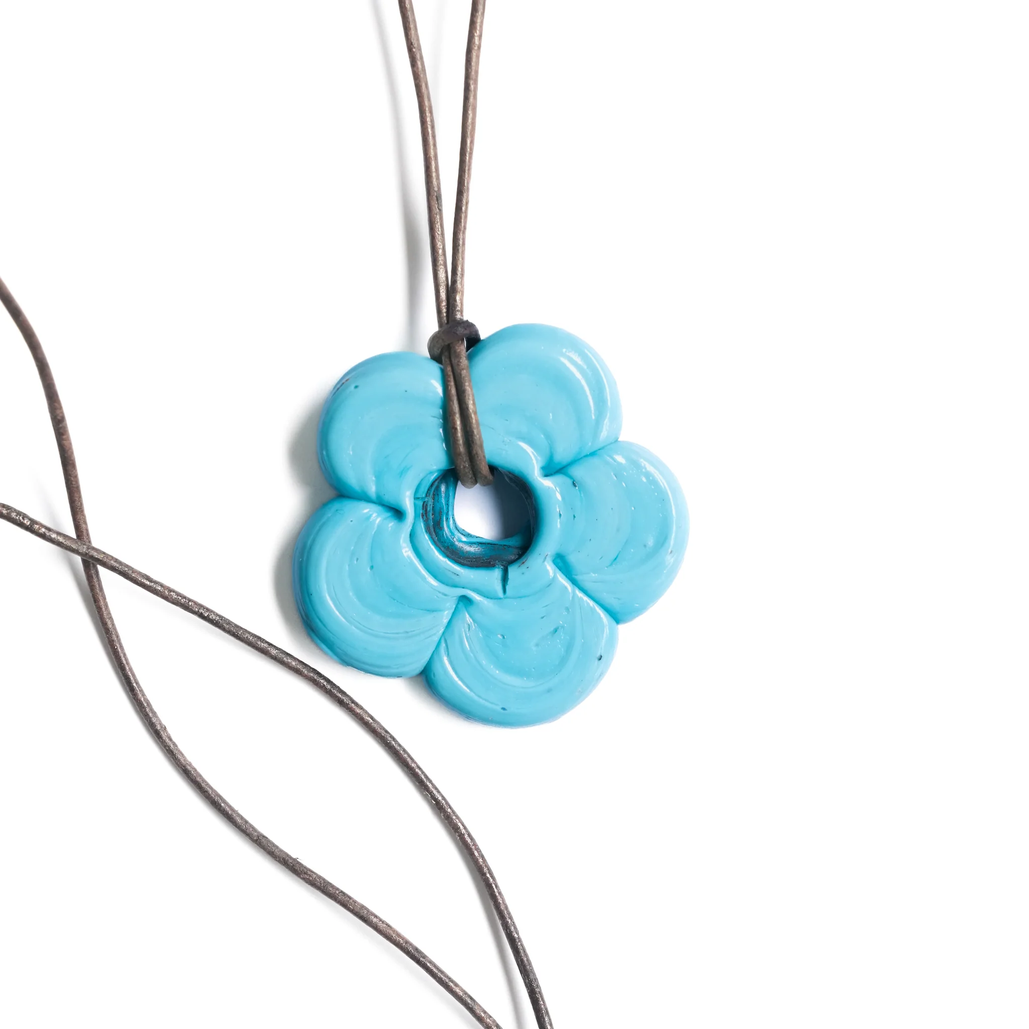 Light Blue Flower Necklace - Image 3