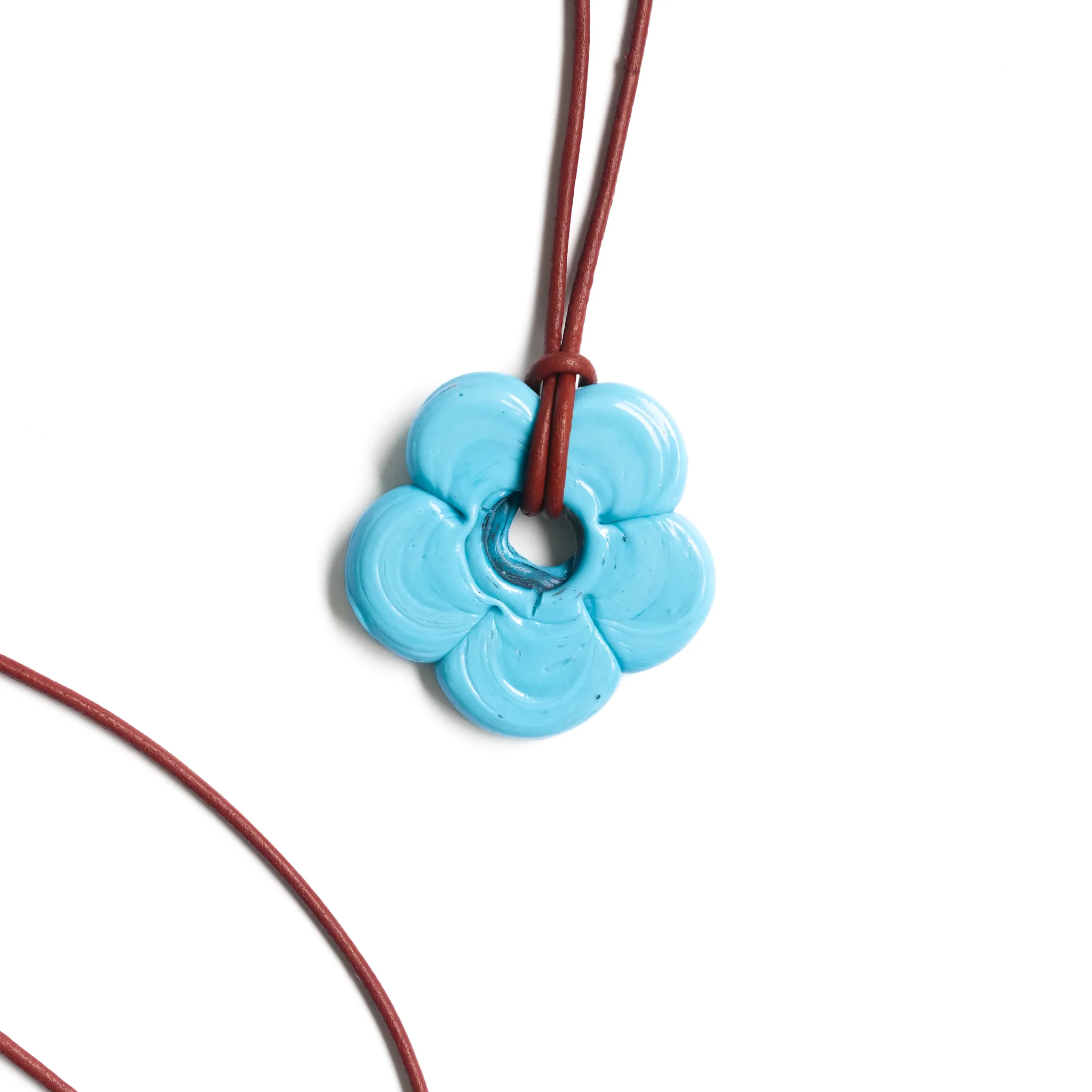 Light Blue Flower Necklace - Image 4