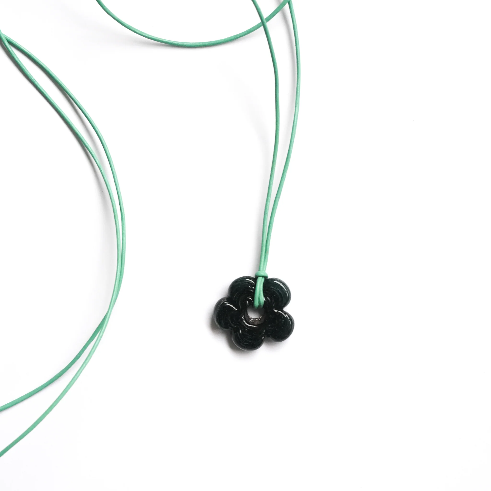 Mini Black Flower Necklace - Image 3