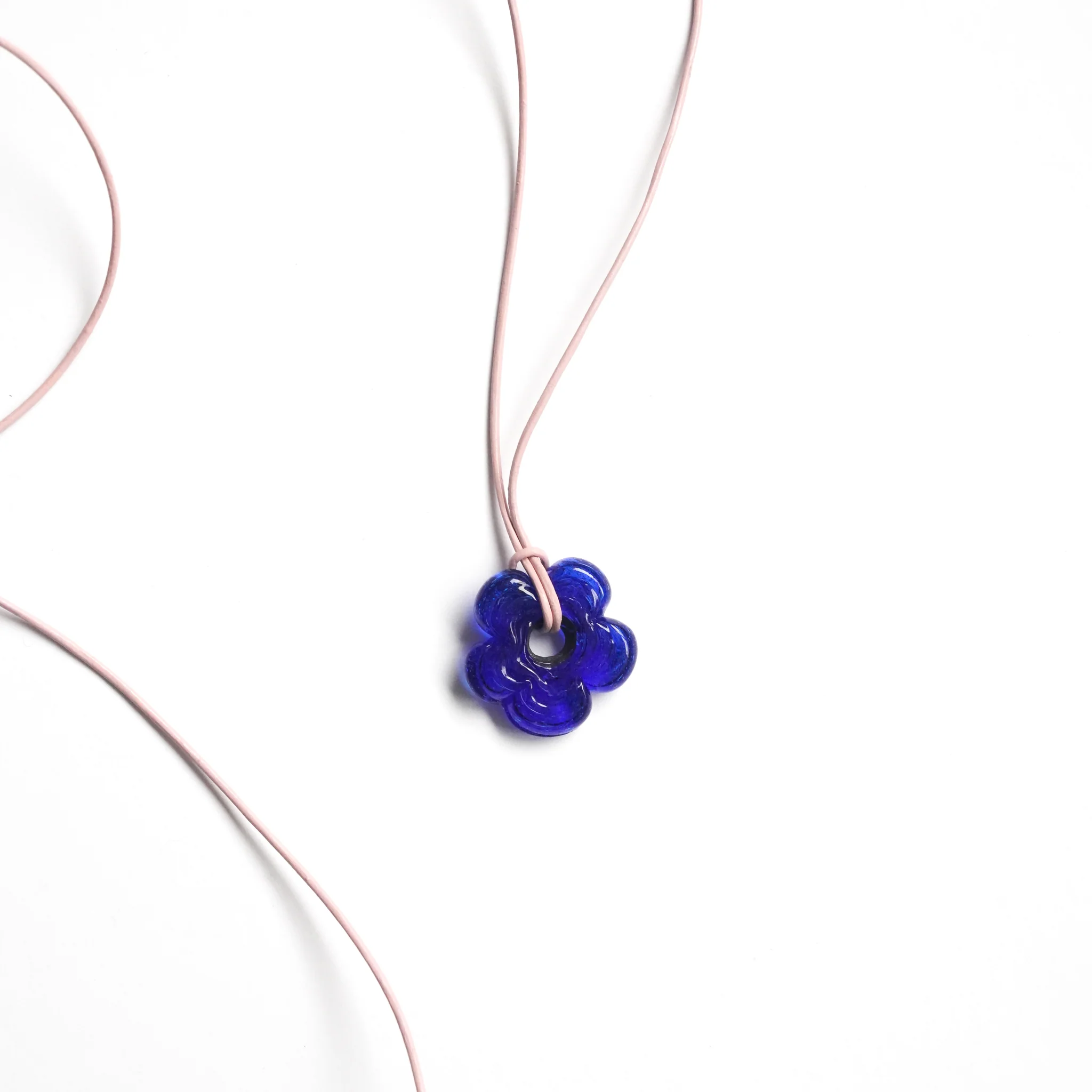 Mini Dark Blue Flower Necklace - Image 5