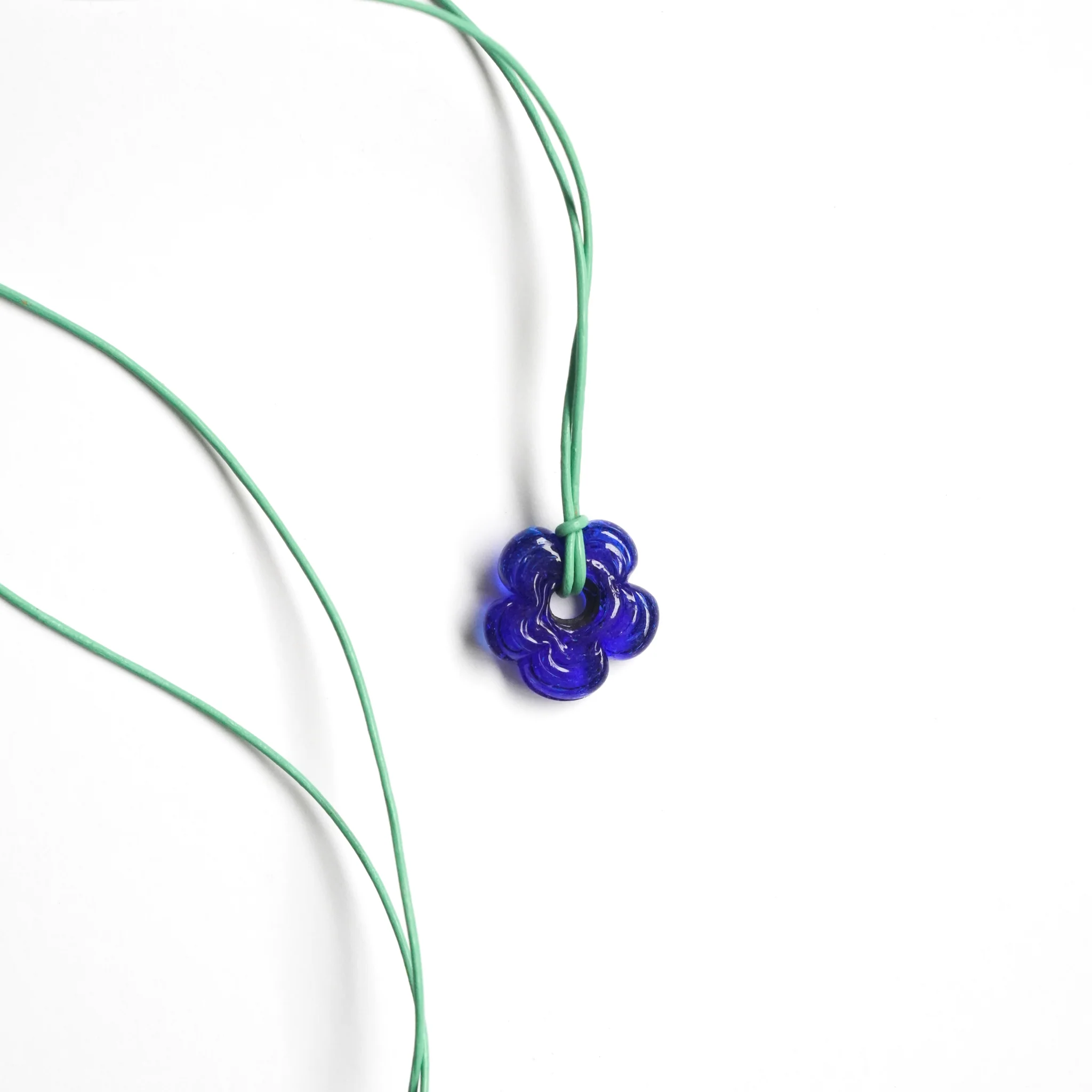 Mini Dark Blue Flower Necklace - Image 6