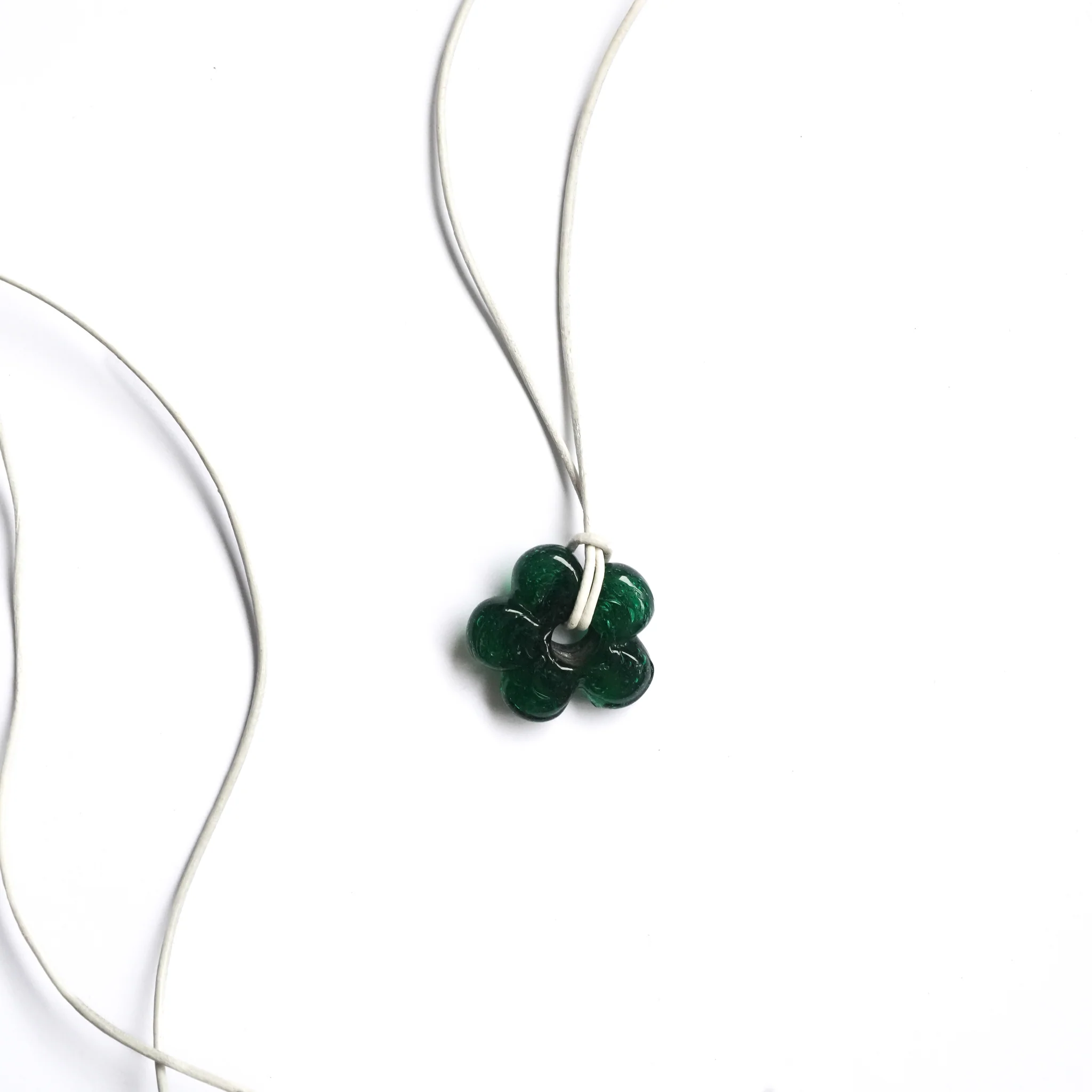 Mini Dark Green Flower Necklace - Image 4