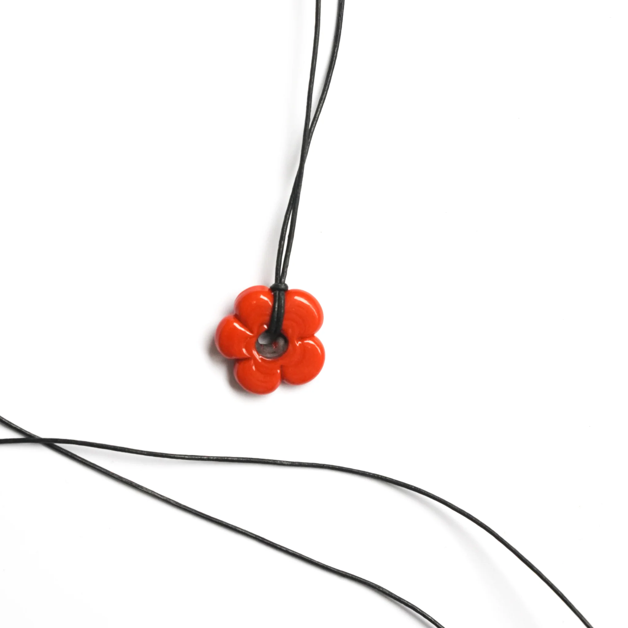 Mini Orange Flower Necklace - Image 3
