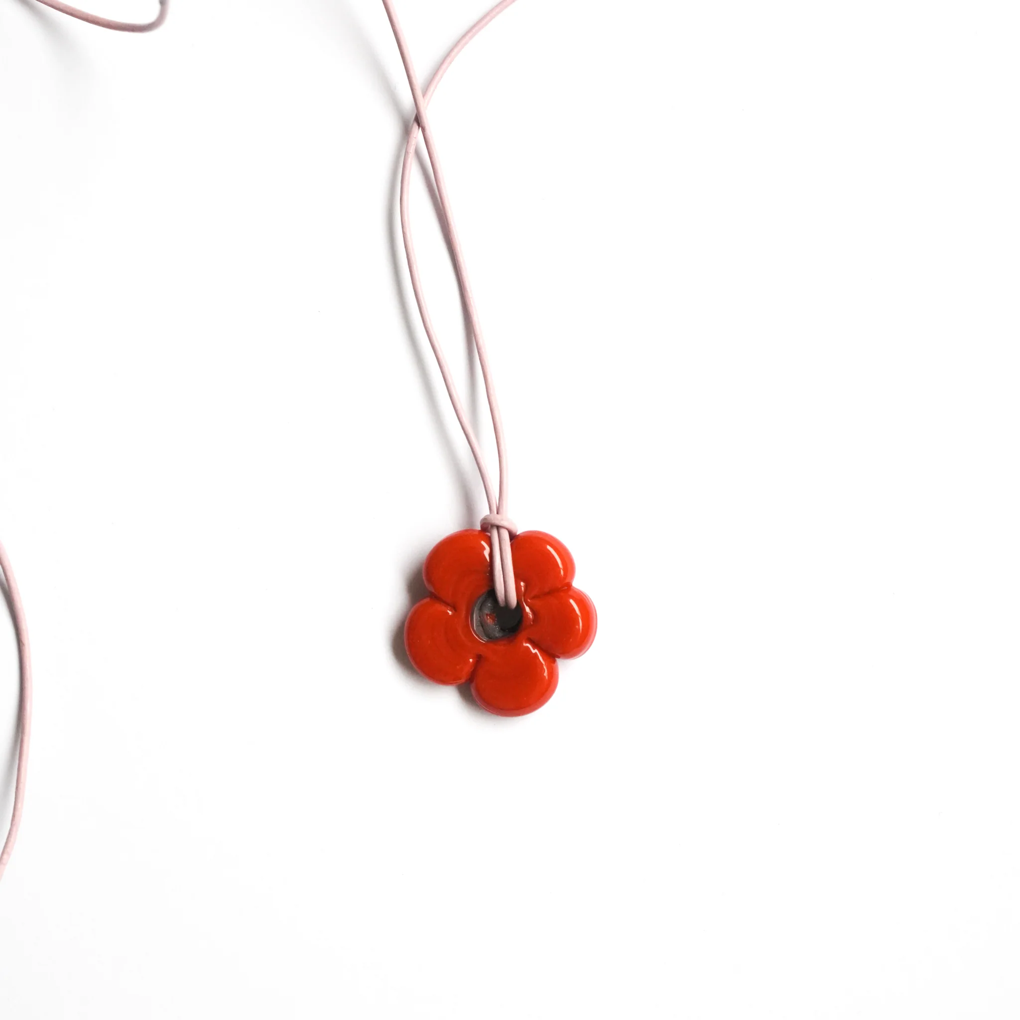Mini Orange Flower Necklace - Image 4