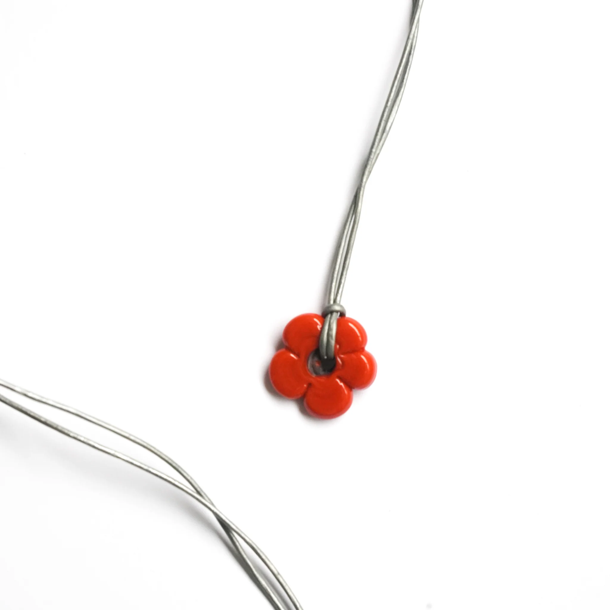 Mini Orange Flower Necklace - Image 5