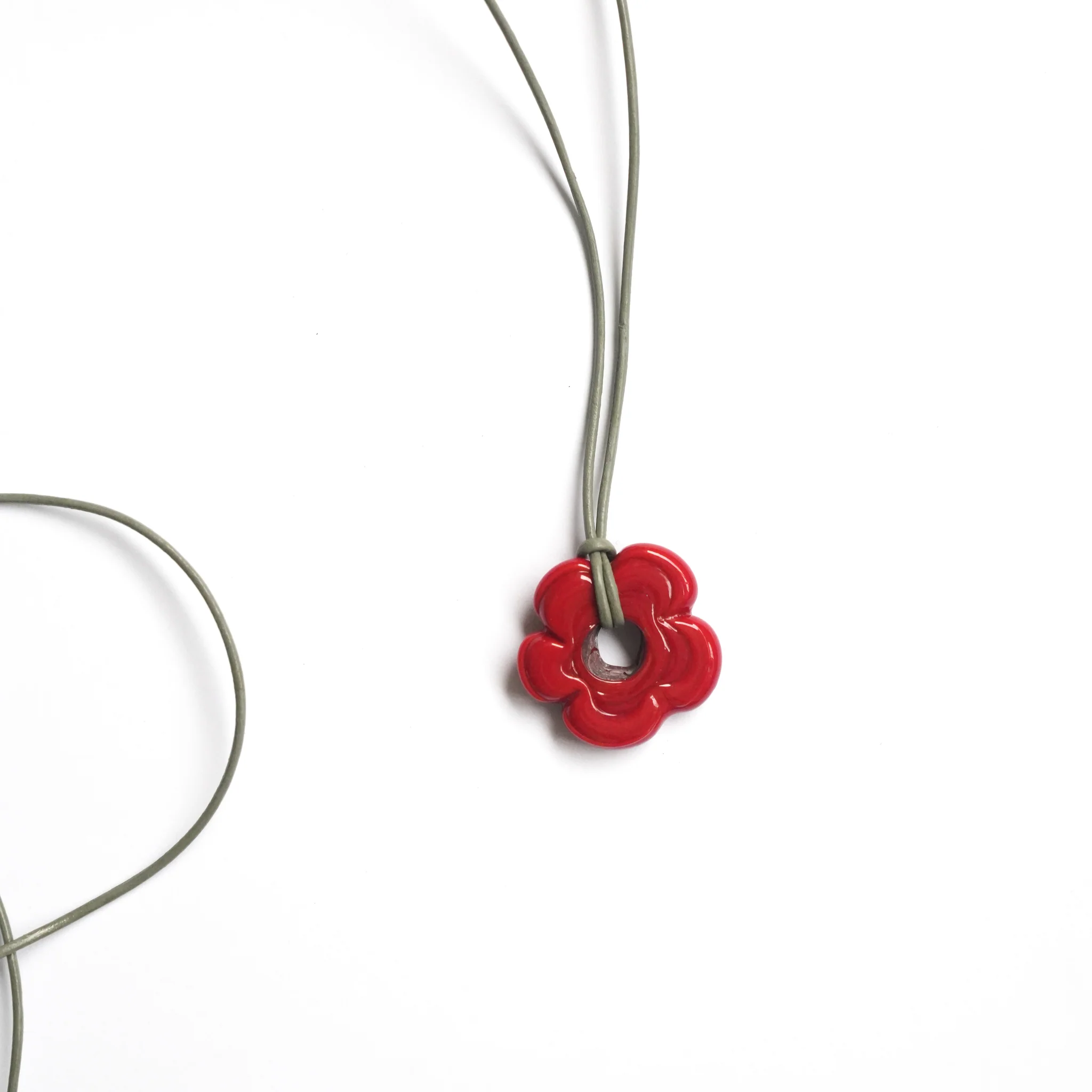 Mini Red Flower Necklace - Image 3