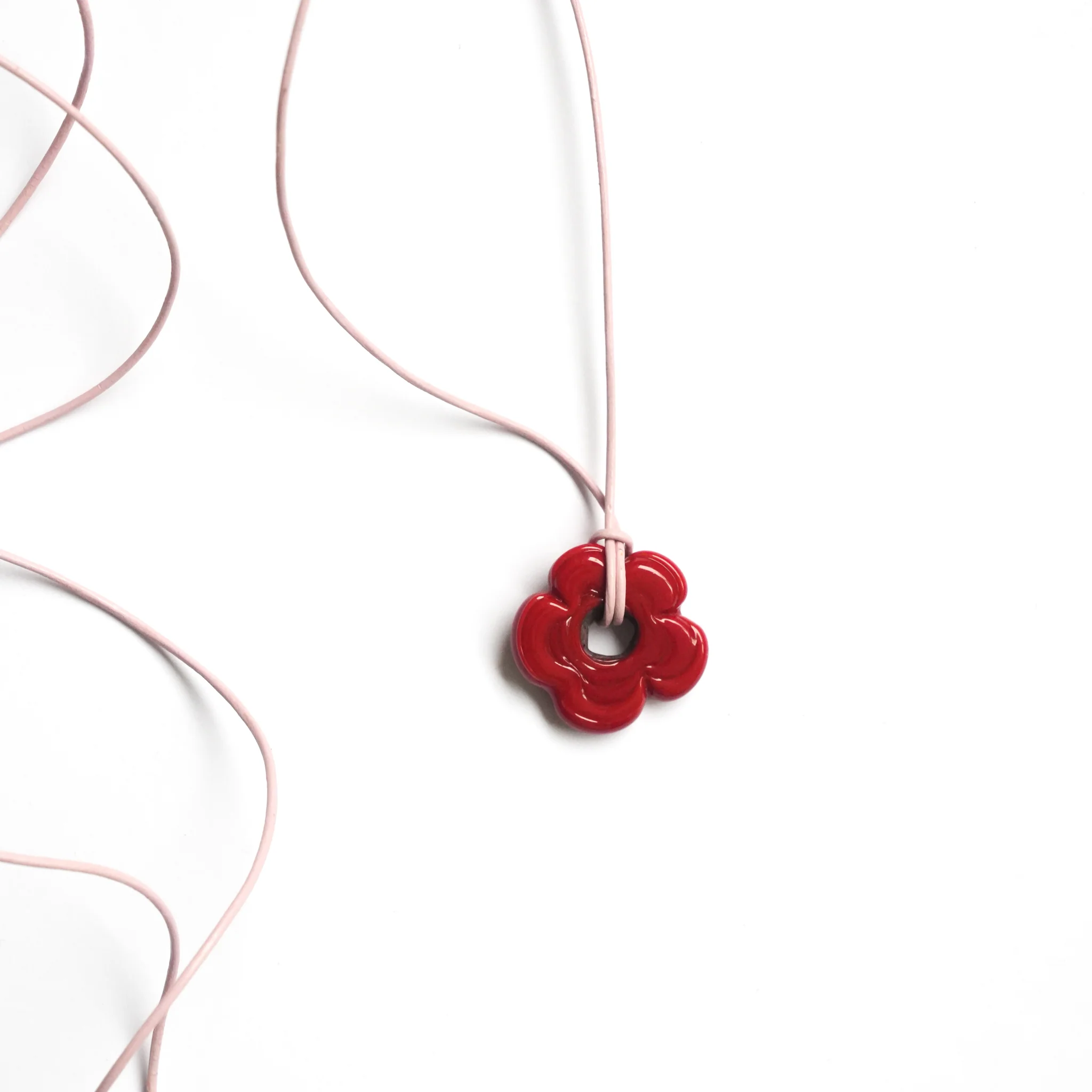 Mini Red Flower Necklace - Image 4