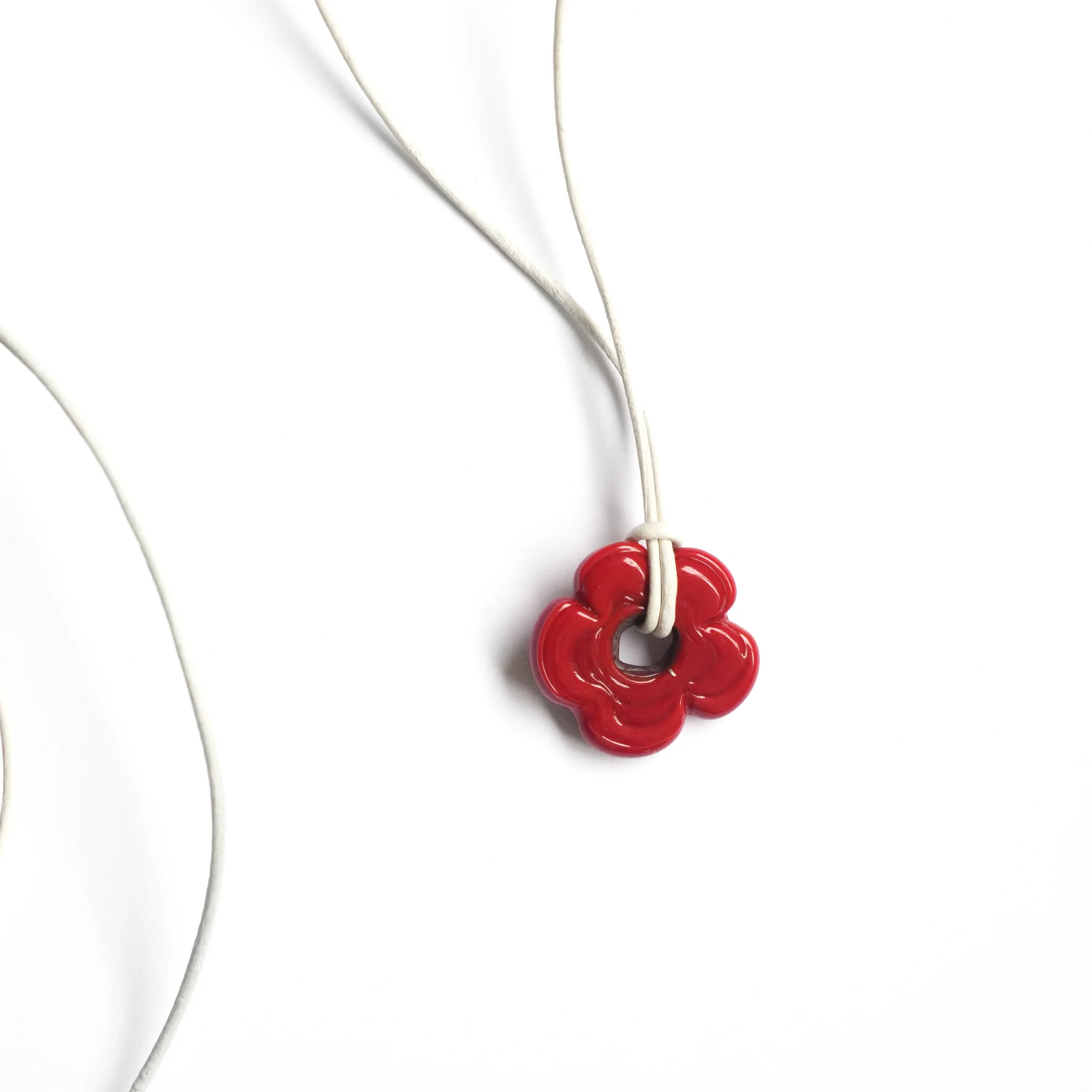 Mini Red Flower Necklace - Image 5