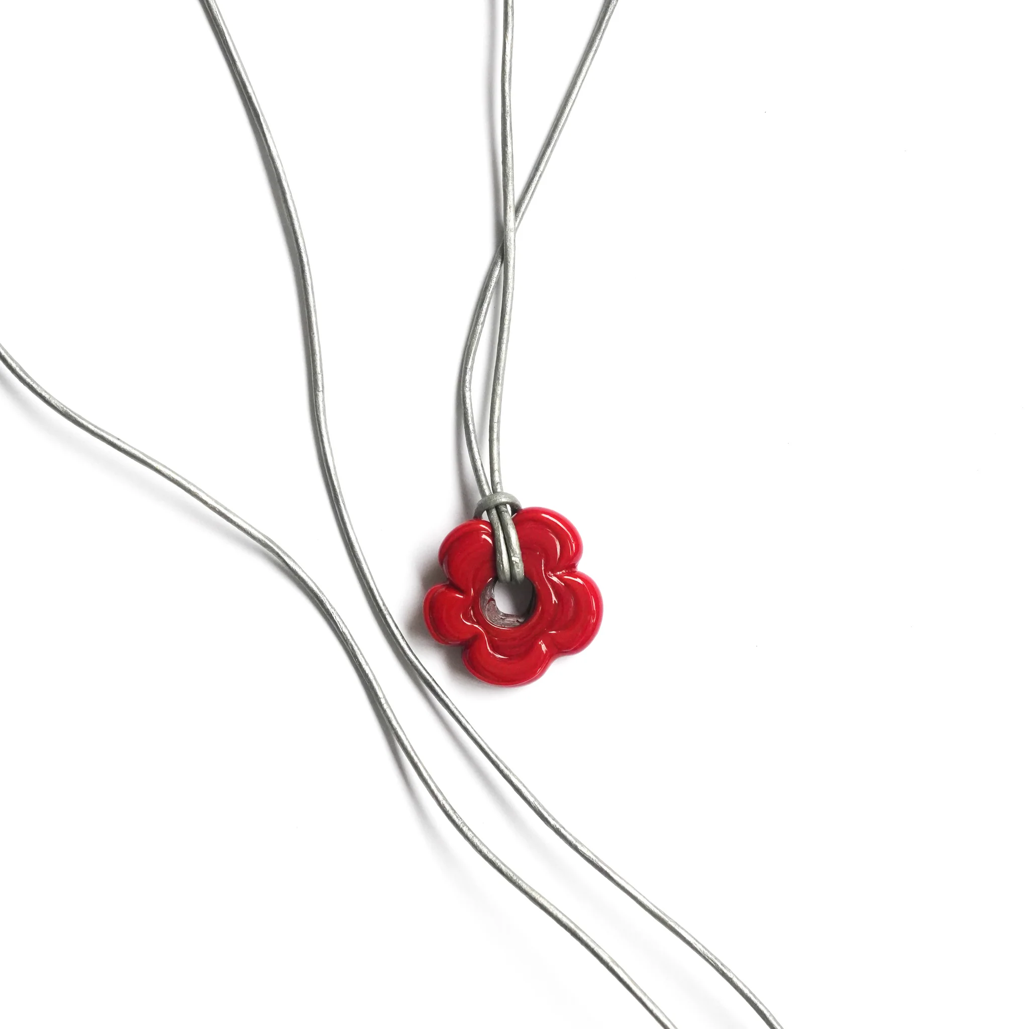 Mini Red Flower Necklace - Image 6