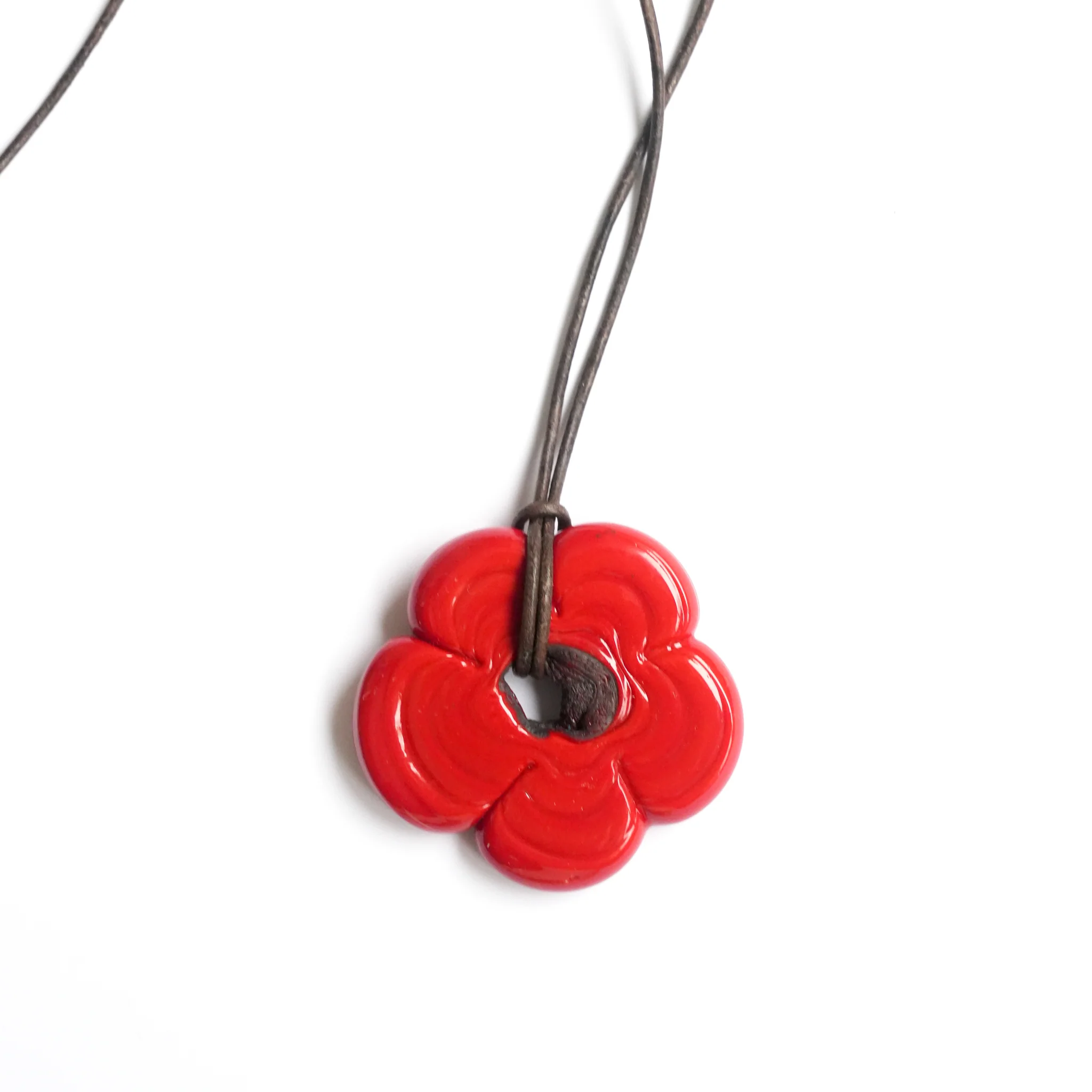 Red Flower Necklace - Image 3