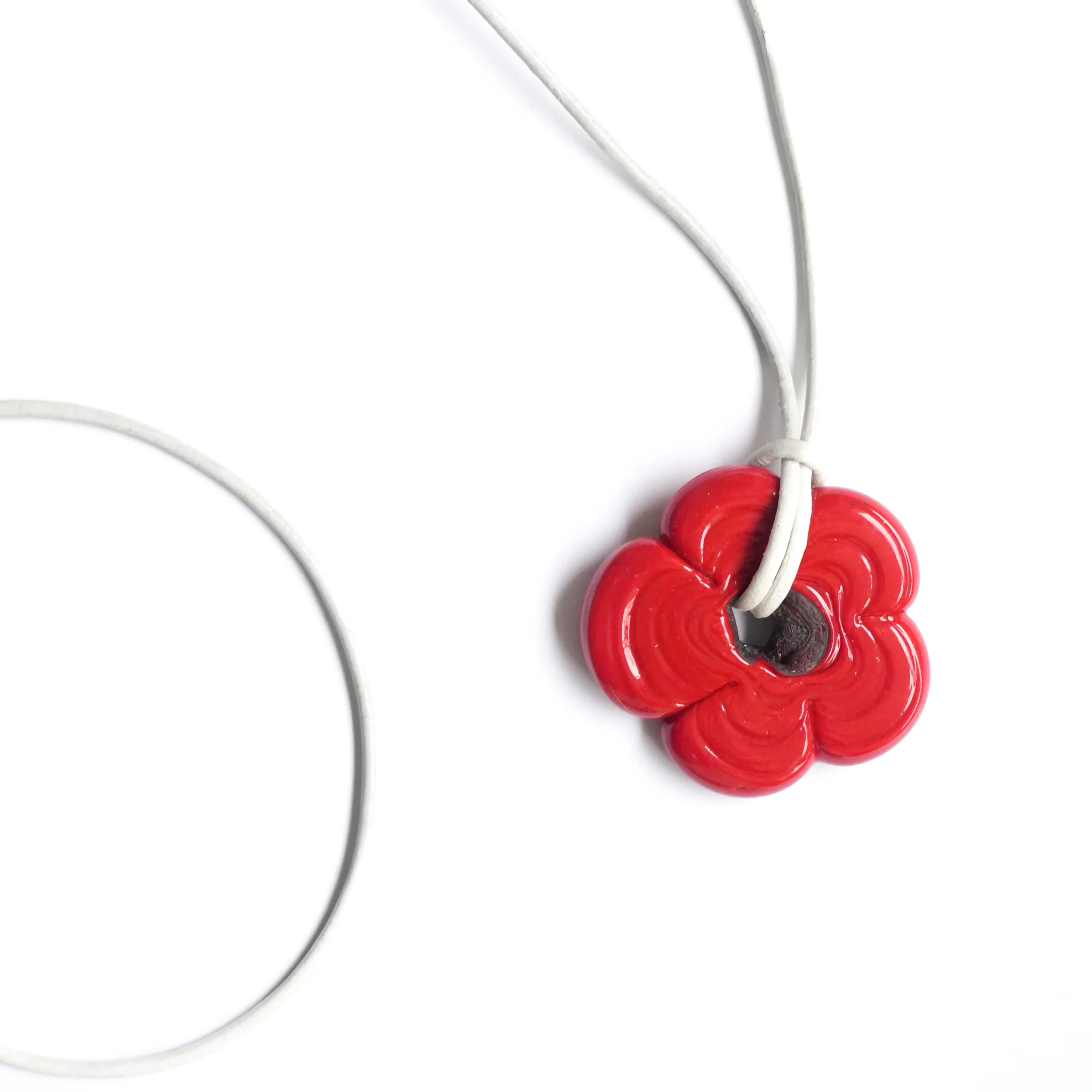 Red Flower Necklace - Image 8